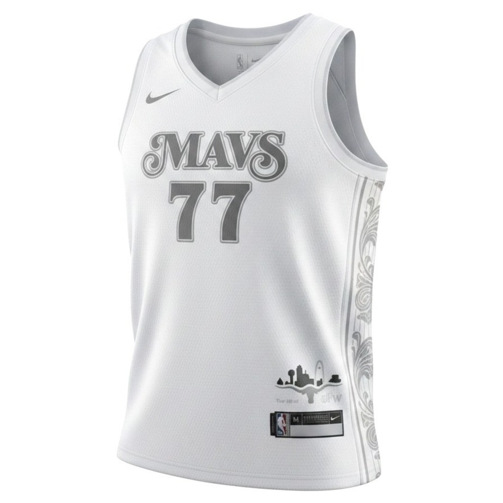 Nike Dallas Mavericks Jersey Youth M 10/12 Luka Doncic 77 White City Edition